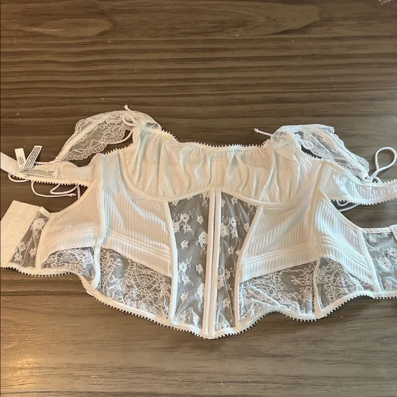 FOR LOVE AND LEMONS DAHLIA WHITE CORSET/BUSTIER LARGE - Picture 12 of 16